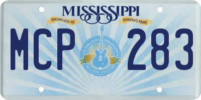 MS license plate MCP283