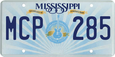 MS license plate MCP285