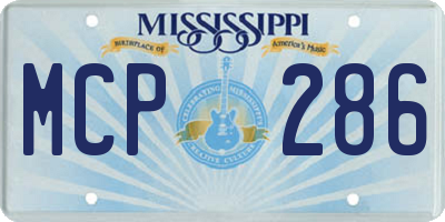 MS license plate MCP286