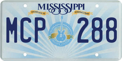 MS license plate MCP288