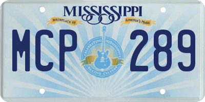 MS license plate MCP289