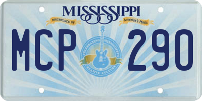 MS license plate MCP290
