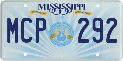 MS license plate MCP292