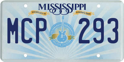MS license plate MCP293