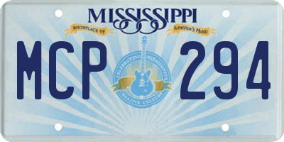 MS license plate MCP294