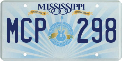 MS license plate MCP298