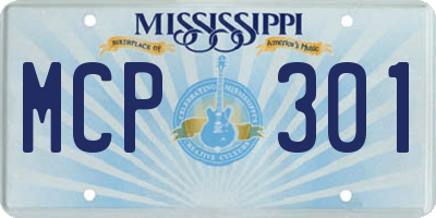 MS license plate MCP301