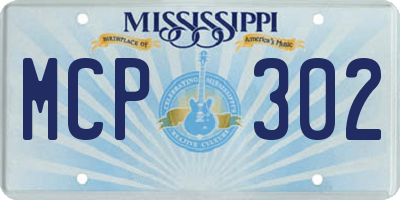 MS license plate MCP302