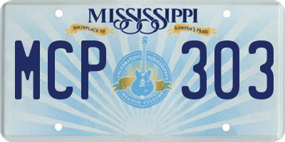 MS license plate MCP303