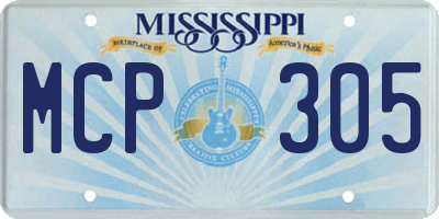 MS license plate MCP305