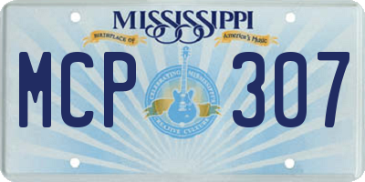 MS license plate MCP307