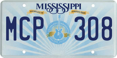 MS license plate MCP308