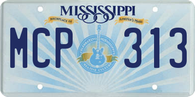 MS license plate MCP313
