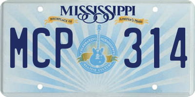MS license plate MCP314