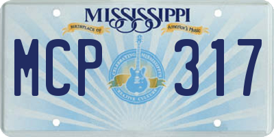 MS license plate MCP317