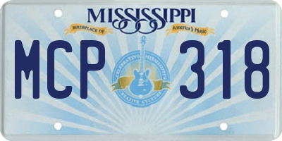 MS license plate MCP318
