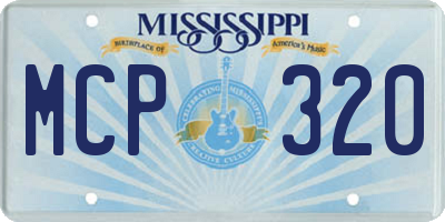 MS license plate MCP320