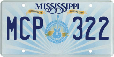 MS license plate MCP322