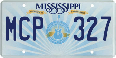 MS license plate MCP327