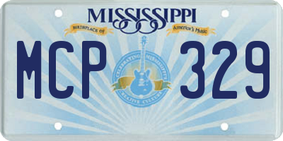 MS license plate MCP329