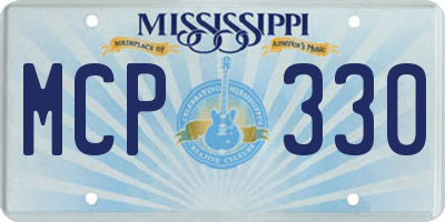 MS license plate MCP330