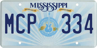 MS license plate MCP334