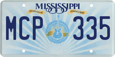 MS license plate MCP335
