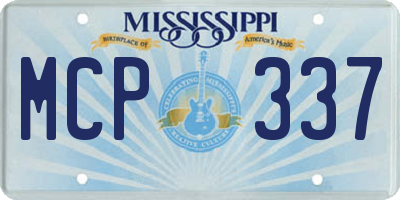 MS license plate MCP337