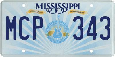 MS license plate MCP343