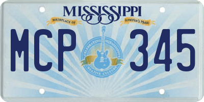 MS license plate MCP345