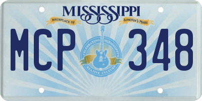 MS license plate MCP348