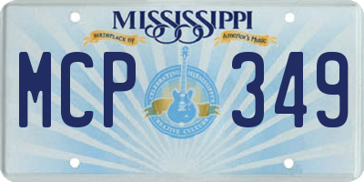 MS license plate MCP349