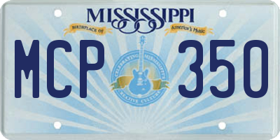 MS license plate MCP350