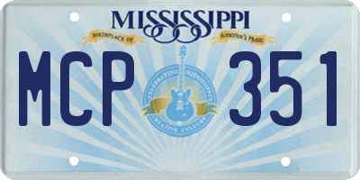 MS license plate MCP351