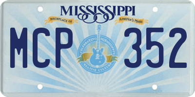 MS license plate MCP352
