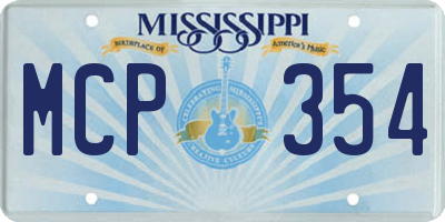 MS license plate MCP354