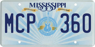 MS license plate MCP360