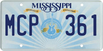 MS license plate MCP361