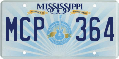 MS license plate MCP364