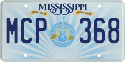 MS license plate MCP368