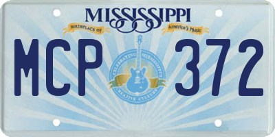 MS license plate MCP372