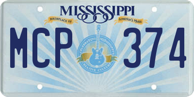 MS license plate MCP374