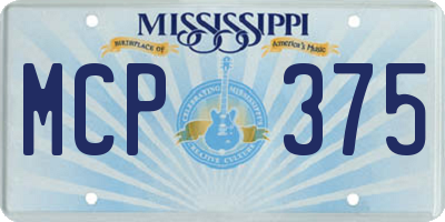 MS license plate MCP375