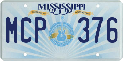 MS license plate MCP376