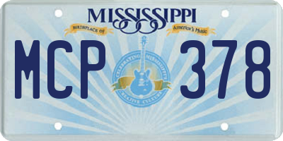 MS license plate MCP378