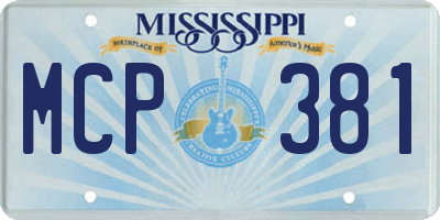 MS license plate MCP381