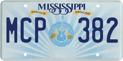 MS license plate MCP382