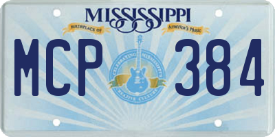 MS license plate MCP384