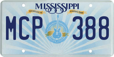 MS license plate MCP388