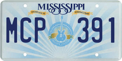 MS license plate MCP391